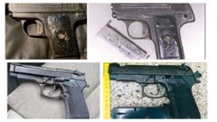 Fotos de armas procedentes del tel�fono m�vil intervenido a la supuesta cabecilla de la trama.