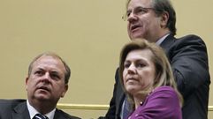 Monago y Cospedal con el presidente de Castilla y Len durante el debate del Estado de la Nacin del ao 2014