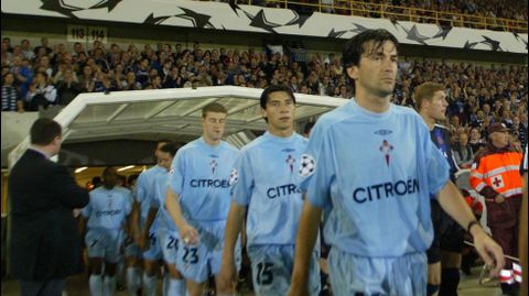 Recuerda con especial cario la participacin en Champions que vivi con el club. En la imagen, en el Brujas-Celta de septiembre del 2003.