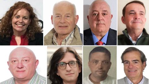 De izquierda a derecha: Sonia Teijerio (Lugo), Miguel Manuel Pardias (Rbade), Francisco Javier Lpez Fernndez (Becerre), Faustino Juan Yez Lpez (Meira),ngel Francisco Lamela Fouz (Meira),lvaro Filgueiras Basanta (Castro de Rei), Rubn Graa Fernndez (Baleira) y Primitivo Rodrguez (Viveiro)