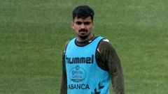 Dami�n Rodr�guez, en un entrenamiento reciente con el Celta.