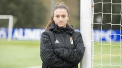 Andrea Surez, entrenadora del Real Oviedo femenino, en San Claudio