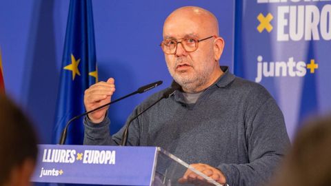 Gonzalo Boye, abogado de Carles Puigdemont, en un acto de campaa de Junts.