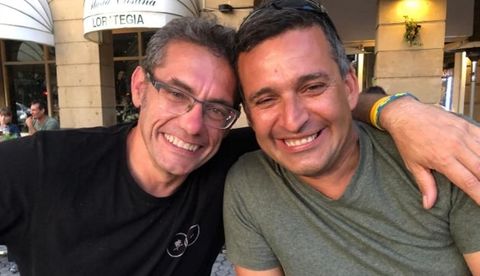Imagen de archivo del fallecido Josepe García y del guía Raúl Vicenzo Giglio