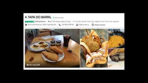 A Tapa do Barril se ha colocado como el nmero 1 de los locales de restauracin de Vigo en TripAdvisor