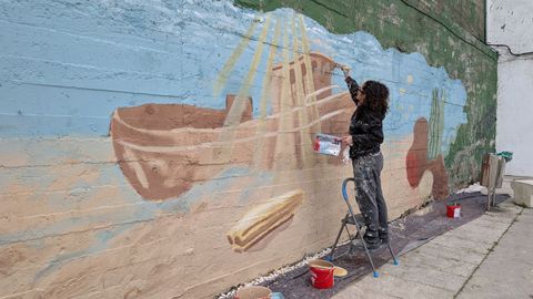 En la foto, la obra de Fisterra