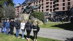 Homenaje a los cinco mineros fallecidos en accidente en la mina de Cerredo, el pasado a�o, este martes en Villablino