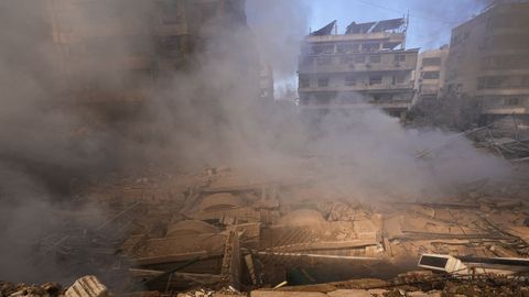 Efecto de los bombardeos sobre Beirut este martes 