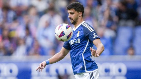 Carlos Pomares, durante el Oviedo-Espanyol