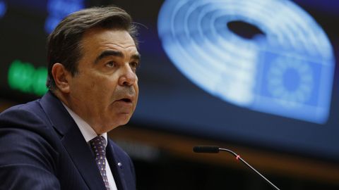 El vicepresidente de la Comisin Europea, Margaritis Schinas, en un pleno del Parlamento Europeo celebrado en Bruselas