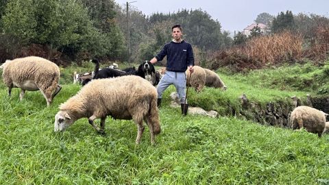 El muradano lvaro Garca Abeijn posee ms de una veintena de cabras y ovejas.
