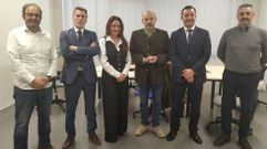 Representantes de la entidad bancaria y la patronal del Tambre