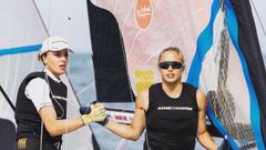 Las regatistas del Real Club N�utico de Vigo Patricia Su�rez y Nicole Van der Velden, seleccionadas en el preol�mpico para el Mundial de Vela en clase 49er FX.