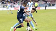 Mangana, en su anterior etapa en el Compos, en un partido ante el Marino de Luanco