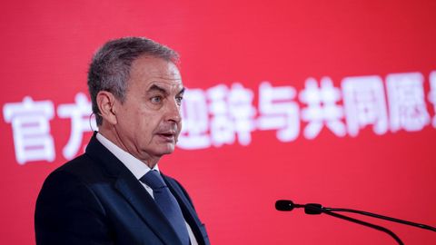 El expresidente del Goberno Jos&eacute; Luis Rodr&iacute;guez Zapatero durante el foro China-Europe Talent Forum celebrado en septiembre del 2025 en Madrid.
