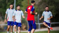 Joselu, Nacho y Carvajal.Joselu, Nacho y Carvajal con Espa�a