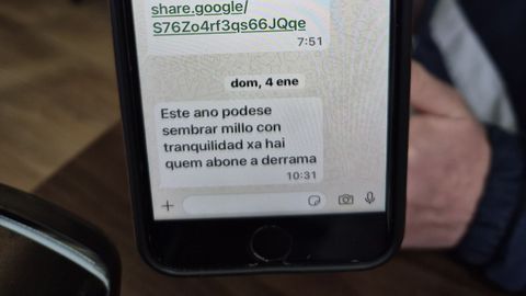 Mensaxe que recibiu o presidente do tecor de Oza dun veci�o, que considera unha ameaza.