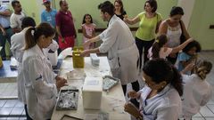 Campa�a de vacunacio�n en un centro m�dico de Sao Paulo