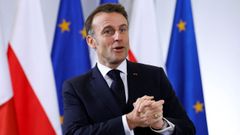 Macron, este jueves en su reunin con el polaco Donald Tusk.