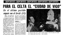 Cr�nica de La Voz del Celta-Levski de agosto de 1975.