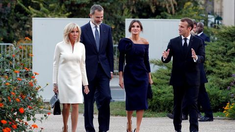 Junto a Macron y su esposa en octubre