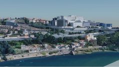 Recreaci�n de los viales que se construir�n para el futuro Novo Chuac, el hospital p�blico de A Coru�a