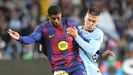 Rashford, con el c�ltico Manu Fern�ndez, durante el Celta-Barcelona de este domingo en Bala�dos.