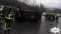 Accidente en la A-66 en Mieres
