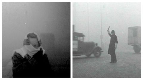Im�genes del documental que muestran el impacto de la niebla t�xica en Londres que ocurri� entre el 4 y el 8 de diciembre de 1952.