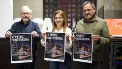 Luis Torres, Eva Mar�a Lantar�n e Salvador del R�o na presentaci�n da dezasete Mostra Internacional de Teatro Universitario (Miteu)