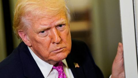 Donald Trump, en una imagen tomada a bordo del Air Force One