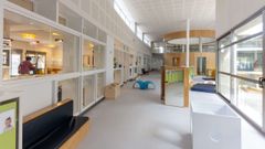 Interior de una escuela infantil, en una foto de archivo