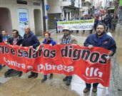 La CIG se moviliz� hasta la Praza Vella, como s�mbolo del deterioro de la ciudad.