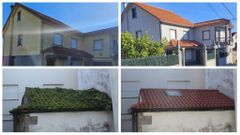 Arriba, una vivienda de Coristanco mejorada con la l�nea destinada a actuaciones en fachadas. Abajo, un anexo a una vivienda al que se le pudo renovar la cubierta