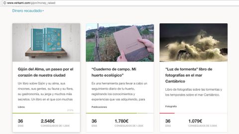 Recaudaciones de los proyectos con m�s dinero recaudado hasta el mediod�a de hoy en la pataforma Verkami.Recaudaciones de los proyectos con m�s dinero recaudado hasta el mediod�a de hoy en la pataforma Verkami
