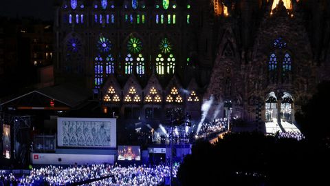 Momento de la inauguraci�n en la Sagrada Familia