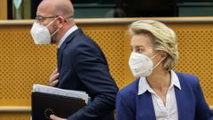 Michel y Von der Leyen, en la reuni�n con los eurodiputados