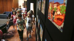 Ni�os participantes en Ludover�n, durante una visita al Concello de Pontevedra en el a�o 2017