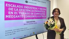Laura Sabela V�zquez, en una imagen tras la defensa de su tesis en el Campus Industrial de Ferrol