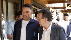 Iago Aspas y Abel Caballero, durante una recepci�n institucional en el Concello de Vigo al final de temporada.