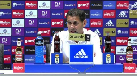 Hierro durante una rueda de prensa en el Tartiere