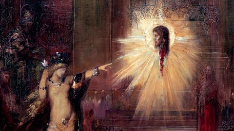 Fragmento de La aparicin (Salom y la cabeza de Juan Bautista) por Gustave Moreau.