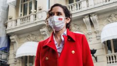 Isabel Daz Ayuso, a su llegada a un encuentro con los miembros de la Junta de Gobierno de la Cmara de Comercio de Estados Unidos en Espaa, en el Hotel Westin Palace.