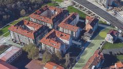 Imagen a�rea en la que se puede comprobar qu� partes de los edificios quedaron sin construir