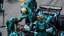 Fernando Alonso.Fernando Alonso, piloto de Aston Martin, se baja del coche
