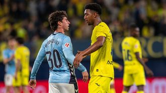 Hugo Gonz&aacute;lez, durante su primer partido en Primera con el Celta, ante el Villarreal.
