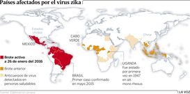 Pa�ses afectados por el virus zika