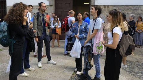Alumnos dos cursos de galego da RAG e a USC, nunha imaxe de arquivo.