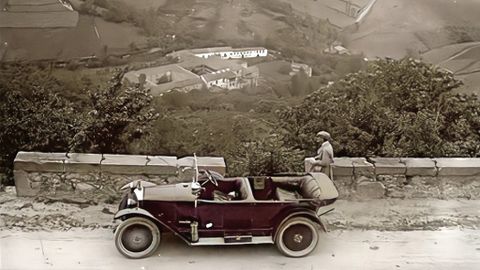 El Alto de La Campa, entre Villaviciosa y Sariegoy al fondo el Monasterio de Valdedios