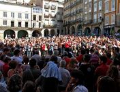 Quinientas personas, seg�n la Polic�a Local, acudieron a la concentraci�n en Ourense.